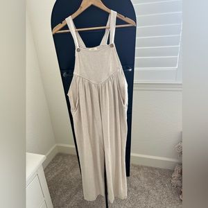 Pink blush Cream linen overall